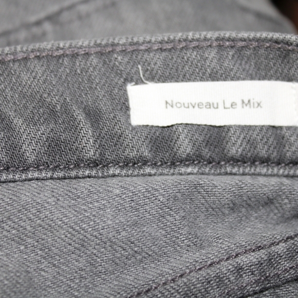 Frame Denim Nouveau Le Mix Gray Jean Denim Mini Skirt Distressed Size 25 - Picture 6 of 11